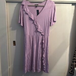 Purple dress with polka dots